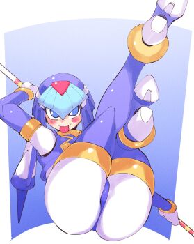 1girl android ass blush bodysuit fairy_leviathan_(mega_man) highres inkerton-kun legs mega_man_(series) mega_man_zero_(series) robot thighhighs tongue tongue_out