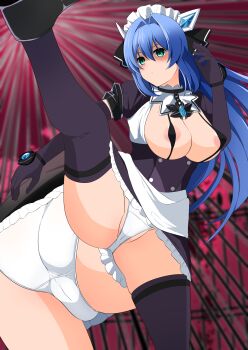 Rule 34 | 1girl, absurdres, aqua eyes, areola slip, ass, bikini, bikini under clothes, black bikini, black dress, black footwear, black gloves, black thighhighs, blue hair, cameltoe, cleavage cutout, clothing cutout, commentary request, commission, crotch seam, dark persona, dress, elbow gloves, exs-tia, gloves, hair intakes, hair ornament, high kick, highres, jewelry, katsuragi marina, kicking, kisaragi setsu (mssk8485), kouyoku senki exs-tia, leg up, light frown, long hair, looking to the side, lusterise, magical girl, microdress, multiple views, panties, partial commentary, pendant, pixiv commission, puffy short sleeves, puffy sleeves, shoes, short sleeves, standing, standing on one leg, swimsuit, thighhighs, underwear, very long hair, white panties