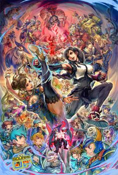 6+boys 6+girls a2_(nier:automata) absurdres alternate_costume amaterasu_(ookami) android armor armpits aya_brea back-to-back bare_shoulders black_hair black_pants black_thighhighs black_wings blonde_hair blue_armor blue_dress blue_eyes blue_pants boots bracelet breasts brown_hair brown_jacket capcom cape cefca_palazzo character_request china_dress chinese_clothes chrono_trigger chun-li cleavage_cutout cloak clothes_around_waist clothing_cutout cloud_strife commentary copyright_request crossover dante_(devil_may_cry) darkstalkers denim devil_may_cry_(series) dirge_of_cerberus:_final_fantasy_vii double_bun dragon_quest dragon_quest_i dragon_quest_xi dress earrings english_commentary fake_horns fighting_stance final_fantasy final_fantasy_ix final_fantasy_vi final_fantasy_vii fingerless_gloves fishnet_thighhighs fishnets flower fur-trimmed_jacket fur_trim gdacted gloves grey_hair gun hair_bun hair_ribbon han_juri hat headband helmet hero_(dq11) high_heels highres holding holding_gun holding_sword holding_weapon horned_helmet horns jacket jacket_around_waist jeans jewelry kingdom_hearts lace lace-trimmed_thighhighs lace_trim large_breasts leg_up leon_s._kennedy lilith_(darkstalkers) long_hair looking_at_another makaimura mega_man_(series) mega_man_battle_network_(series) mega_man_zero_(series) megaman.exe multiple_boys multiple_girls nier:automata nier_(series) ookami_(game) open_clothes open_jacket open_mouth orange_hair outstretched_arm pants parasite_eve_(series) print_dress purple_hair red_boots red_cape red_cloak red_eyes red_flower red_headband red_jacket resident_evil resident_evil_4 ribbon robo_(chrono_trigger) robot sakuraba_neku short_hair shorts shoulder_armor single_earring single_wing sir_arthur_(makaimura) sora_(kingdom_hearts) spiked_hair square_enix street_fighter street_fighter_6 subarashiki_kono_sekai sword sylvia_(dq11) thighhighs tifa_lockhart tight_clothes tight_pants torn_clothes torn_pants vincent_valentine vivi_ornitier weapon white_shorts wings wizard_hat yoga_pants zero(z)_(mega_man) zero_(mega_man)