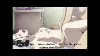 1boy 1girl animated bed bedroom black_hair breasts kiyoura_mai mature_female older_female_and_younger_male penis pussy sex shiny_days short_hair small_breasts tagme video