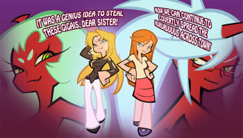 Rule 34 | 10s, 4girls, bleach, blonde hair, blue eyes, blue hair, breasts, crossover, fangs, gairon, glasses, green eyes, green hair, inoue orihime, kneesocks (psg), large breasts, matsumoto rangiku, mole, multiple girls, orange hair, panty &amp; stocking with garterbelt, scanty (psg)