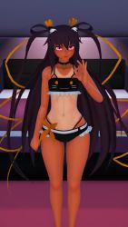 1girl 3d action_taimanin animated artist_request ass_shake audible_music bed bedroom bikini blush brown_hair cameltoe curvy dancing gloves jiggle long_hair looking_at_viewer mikumikudance_(medium) mizuki_yukikaze nipples official_alternate_costume one-piece_tan pink_eyes shiny_clothes shiny_skin skirt smile solo sound swimsuit taimanin_(series) taimanin_yukikaze tan tanline thong_bikini twintails very_long_hair video