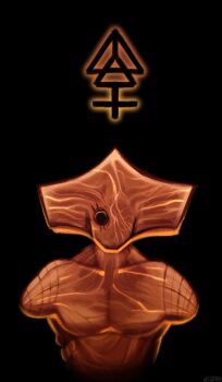 1other artist_name black_background commentary cropped_arms cropped_torso fear_&amp;_hunger fear_&amp;_hunger_2:_termina highres hollow_eyes no_skin one-eyed sigil simple_background solo spoilers the_sulfur_god_(fear_&amp;_hunger) veins welwraith