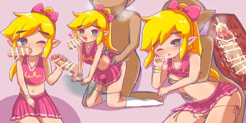 3boys :o absurdres alternate_costume anal bad_id bad_pixiv_id bar_censor bare_shoulders blonde_hair blush bow breath bulge censored cheerleader cheerleader_link clothed_sex clothes_lift collarbone crop_top cross-section crossdressing crossdressing_(mtf) cum cum_in_ass disembodied_penis doggystyle ear_blush ejaculation erection erection_under_clothes eyebrows faceless faceless_male fellatio green_eyes hair_bow handjob heart heart-shaped_pupils high_ponytail highres internal_cumshot kneeling link male_focus male_penetrated multiple_boys nana_(papapaimon) navel nintendo nipple_stimulation nipple_tweak nipples official_alternate_costume one_eye_closed oral panties panty_pull penis pink_bow pink_skirt pleated_skirt pointy_ears ponytail sequential sex sex_from_behind shiny_skin shirt_lift shota sidelocks sitting skirt sleeveless string_panties symbol-shaped_pupils the_legend_of_zelda the_legend_of_zelda:_tri_force_heroes toon_link trap underwear v-neck wristband yaoi