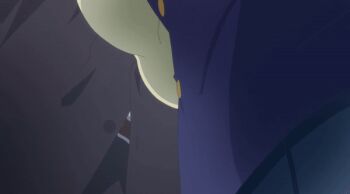 1boy 1girl ai-chan_(tawawa) animated animated_gif black_jacket blue_jacket blue_skirt bouncing_breasts breasts brown_jacket button from_below getsuyoubi_no_tawawa jacket large_breasts pleated_skirt school_uniform skirt