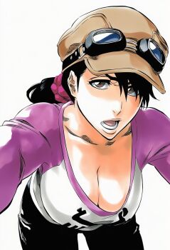 annoyed bleach breasts brown_hair hat highres large_breasts non-web_source ponytail unagiya_ikumi