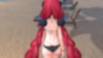 1boy 1girl 3d animated ass beach bikini black_bikini boots bouncing_breasts bracelet braid braided_twintails breasts cheek_bulge cum cum_in_mouth cum_inflation cum_pool deepthroat fellatio handjob head_grab indexae inflation inflation_from_oral irrumatio jewelry kneeling large_penis long_hair looking_at_viewer medium_breasts multiple_views nail_polish navel nipples nude oral penis penis_awe pov pussy pussy_juice red_hair red_nails sand shaded_face smile squatting striped_clothes striped_thighhighs swallowing swimsuit teasing testicles thighhighs twintails ukinami_yuzuha uncensored video walking zenless_zone_zero
