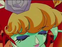 1990s_(style) 1girl alternate_form animal_ears animated anime_screenshot bare_legs bare_shoulders bishoujo_senshi_sailor_moon bishoujo_senshi_sailor_moon_supers blonde_hair breasts candy_girl cleavage closed_eyes colored_skin covered_navel curvy demon_girl detached_collar eyelashes falling floating highleg highleg_leotard interrupted large_breasts legs_together lemures_(sailor_moon) leotard long_hair lying monster_girl outdoors peropero_(sailor_moon) purple_leotard rabbit_ears retro_artstyle revealing_clothes ryona sakuga slime_girl smile sound talking toei_company transformation trolling very_long_hair video wavy_hair