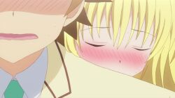 1boy 3girls _ animated ass blush bra breasts brown_hair cleavage door green_eyes highres konjiki_no_yami lab_coat lala_satalin_deviluke large_breasts lingerie long_image mikado_ryouko motto_to_love-ru multiple_girls navel panties purple_bra purple_panties school_nurse screencap short_hair solo tagme tall_image thong to_love-ru underwear video yabuki_kentarou yuuki_rito