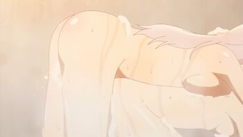 2girls animated animated_gif ass breasts fujiwara_chika kaguya-sama_wa_kokurasetai_~tensai-tachi_no_renai_zunousen~ multiple_girls pink_hair shinomiya_kaguya shiny_skin soap_bubbles wet