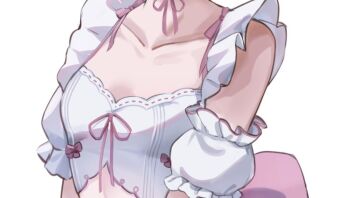 1girl bare_shoulders breast_focus breasts cleavage collarbone hashtag-only_commentary hololive hololive_english mococo_abyssgard simple_background small_breasts sobbi11 solo thumbnail_collage virtual_youtuber white_background