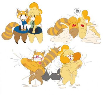 10s 2girls aftersex aggressive_retsuko animal_crossing animal_ears ass barefoot black_eyes black_footwear blonde_hair blush blush_stickers body_writing breasts cleavage clenched_teeth crossover cum cum_in_navel cum_on_body cum_overflow cum_pool cum_through_navel cumdrip curvy disembodied_penis dog_ears dog_tail doggystyle ejaculation eric_lowery excessive_cum eyebrows from_behind furry gigantic_penis huge_ass huge_penis huge_testicles isabelle_(animal_crossing) jacket knees_together_feet_apart large_breasts large_insertion looking_at_viewer lying miniskirt motion_lines multiple_girls nintendo nipples nude o_o office_lady on_stomach open_mouth pencil_skirt penis pigeon-toed pussy_juice pussy_juice_trail red_panda retsuko sex sex_from_behind shirt shoes shortstack simple_background skirt speech_bubble spoken_squiggle squiggle standing stomach_bulge sweat tail tatto tears teeth testicles thick_thighs thighs tiptoes tongue tongue_out topknot trembling uncensored white_background wide_hips