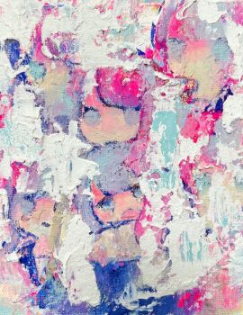 6+girls acrylic_paint_(medium) blue_eyes canvas_(medium) grey_eyes grey_hair looking_at_viewer mikagamimei multiple_girls original painting_(medium) pink_hair traditional_media