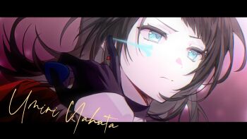 Rule 34 | 1girl, absurdres, bang dream!, bang dream! it's mygo!!!!!, black gloves, black hair, blue eyes, capelet, chinese commentary, closed mouth, commentary request, expressionless, gloves, highres, holding, holding plectrum, icejiangyusky, letterboxed, long hair, pink background, plectrum, red capelet, solo, timoris (bang dream!), upper body, yahata umiri