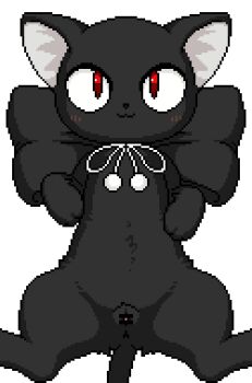 1boy 1girl akai_(ugokashitari) animated animated_gif bar_censor bestiality cat censored closed_eyes cum cum_in_pussy cum_overflow hetero len_(cat)_(tsukihime) len_(tsukihime) lying missionary on_back penis pov pussy red_eyes sex tsukihime vaginal