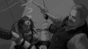 1boy 1girl age_difference artist_name bad_end bdsm blood blood_from_mouth blood_on_face bondage bound breasts brian_irons capcom captured clothing_aside corpse cuts death defeat empty_eyes gun gun_smoke gunshot_wound guro implied_sex injury jill_valentine madbedlam monochrome murder necrophilia nipples old old_man panties panties_aside rape resident_evil resident_evil_2 resident_evil_2_(remake) resident_evil_3:_nemesis resident_evil_3_(remake) rope sex short_hair snuff torn_clothes underwear violence weapon