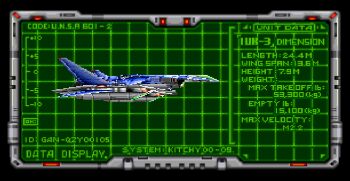 32-bit 3d aircraft airplane animated animated_gif black_background cannon character_name character_profile computer cutscene daiei_digital_entertainment daiei_film directed-energy_weapon energy_cannon energy_weapon english_text exhaust fighter_jet gamera_(series) gamera_2000 green_background grid_background iuk-3 looping_animation military military_vehicle no_humans official_art simple_background spinning surveyor_corp. user_interface video_game video_game_screencap virgin_interactive vtol weapon_focus weapon_profile