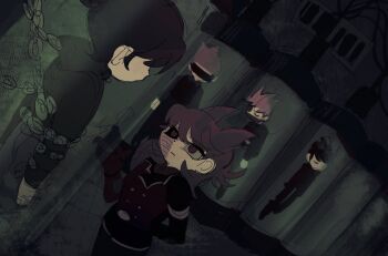 Rule 34 | 5boys, animification, antenna hair, black sclera, brown hair, burn scar, cigar, colored sclera, commentary, cyborg, dual persona, dutch angle, edd (eddsworld), eddsworld, flipped hair, future matt (eddsworld), future tom (eddsworld), green hoodie, hair ears, hashtag-only commentary, head-mounted display, holding, holding cigar, hood, hood down, hoodie, indoors, male focus, matt (eddsworld), mechanical arms, mismatched sclera, multiple boys, orange hair, prosthesis, prosthetic arm, prototype design, red eyes, red leader (eddsworld), scar, short hair, single mechanical arm, spiked hair, stasis tank, the beginning and the friend, tom (eddsworld), tord (eddsworld), whalebone (muffinsuki)