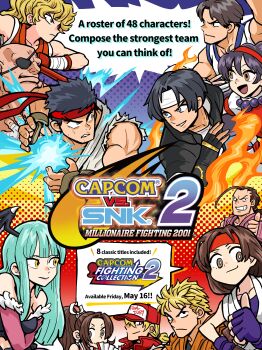 absurdres asamiya_athena capcom capcom_vs._snk capcom_vs._snk_2 crossover darkstalkers genryuusai_maki hibiki_dan highres kim_kaphwan kusanagi_kyou morrigan_aensland ryu_(street_fighter) sagat sakazaki_ryo shiranui_mai snk street_fighter terry_bogard the_king_of_fighters yuri_sakazaki