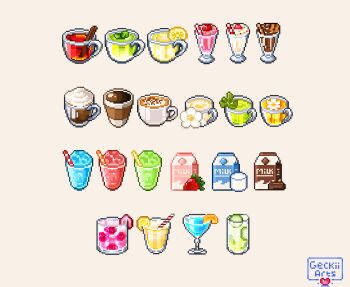 Rule 34 | alcohol, chamomile, chamomile tea, chocolate milk, cocktail, cocktail glass, coffee, commentary, cup, drink, drink carton, drinking glass, drinking straw, english commentary, flower, food, food focus, fruit, geckiiarts, hot chocolate, leaf, lemon, lemon slice, lime (fruit), lime slice, milk carton, milkshake, no humans, orange (fruit), orange slice, original, pixel art, simple background, slushie, still life, strawberry, strawberry milk, tea, teacup, vanilla, whipped cream, white background, white flower