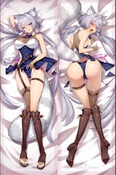 1girl animal_ear_fluff animal_ears ass belt black_nails boots breasts cameltoe cluseller cuddly_octopus dakimakura_(medium) fingerless_gloves glasses gloves grey_hair hair_tubes indie_virtual_youtuber knee_boots long_hair nail_polish open-toe_boots open_mouth purple_eyes raccoon_ears raccoon_girl raccoon_tail second-party_source see-through_cleavage see-through_clothes single_thighhigh tail thigh_belt thigh_strap thighhighs toenail_polish toenails tongue virtual_youtuber watermark yozora_aoi