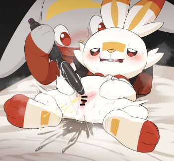 1boy 1girl after_vaginal animal_ears animal_feet animal_hands animal_nose bar_censor blush body_fur buck_teeth censored commentary_request dildo full_body furry furry_female furry_male furry_with_furry gen_8_pokemon hetero holding holding_sex_toy loli lying manmosu_marimo nintendo on_back open_mouth paid_reward_available pee peeing pokemon pokemon_(creature) pussy pussy_juice rabbit_boy rabbit_ears rabbit_girl raboot red_eyes red_fur scorbunny sex_toy spread_legs spread_pussy spreading_own_pussy sweat tearing_up tears teeth upper_teeth_only variant_set white_fur