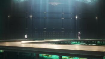 1boy 1girl animated battle douma_(kimetsu_no_yaiba) kimetsu_no_yaiba kochou_shinobu long_hair sword tagme video weapon