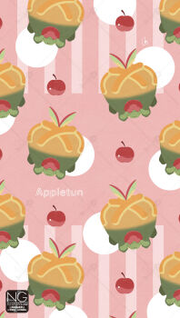 apple appletun closed_mouth commentary food fruit full_body gen_8_pokemon highres looking_at_viewer meme_(sleepsheep) nintendo no_humans nostrils pokemon pokemon_(creature) pokemon_focus symbol-only_commentary