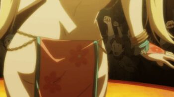 1girl 6+boys animated animated_gif anime_screenshot ass ass_focus ass_shake belly_dancer belly_dancer_outfit blonde_hair butt_crack dancer dancing fairy_tail fairy_tail:_dragon_cry floral_print harem_outfit loincloth lucy_heartfilia lucy_heartfilia_(bar_altair_dancer)_(fairy_tail) multiple_boys panties underwear