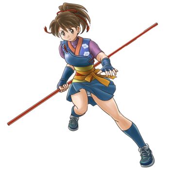 Rule 34 | 1girl, arika, brown eyes, brown hair, capcom, miniskirt, nanase (arika), ribbon, shoes, skirt, solo, staff, street fighter, street fighter ex (series), transparent background