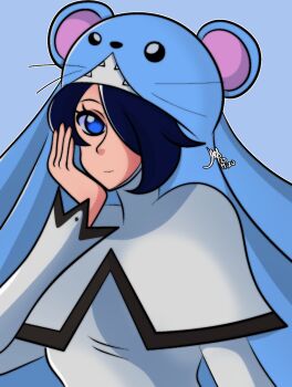 Rule 34 | animal hat, blue eyes, digimon, digimon (creature), hat, highres, kapomizuki, looking at viewer, mouse hat, nun, sistermon ciel