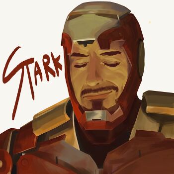 Rule 34 | 1boy, armor, facial hair, full armor, gosokcharger, highres, iron man, iron man (series), male focus, marvel, multicolored armor, power armor, red armor, smile, smug, solo, superhero costume, tony stark, yellow armor