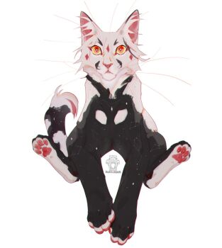 animal_focus animal_hands anime_coloring artist_name blackscour cat cat_paws commentary commentary_request constellation highres limited_palette no_humans original watermark whiskers white_background yellow_eyes