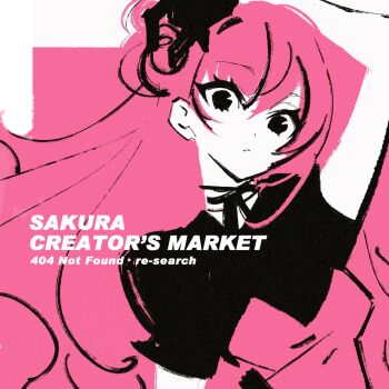 1girl arm_up breasts closed_mouth dress long_hair looking_at_viewer manodemarina original pink_dress pink_hair short_sleeves small_breasts solo upper_body