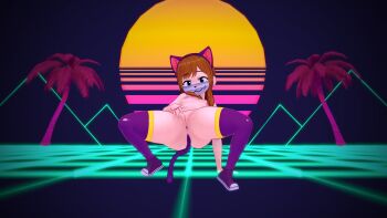 1girl 3d a_hat_in_time absurdres blue_eyes brown_hair female_focus hat hat_kid highres loli pussy sodevs solo spread_legs uncensored underwear