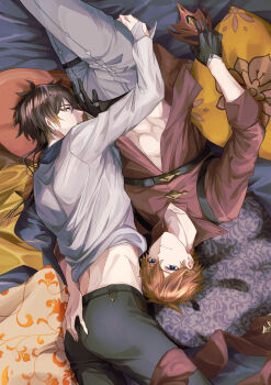 Rule 34 | 2boys, absurdres, genshin impact, gils3105, hand on another's ass, highres, image sample, multiple boys, pixiv, pixiv sample, tartaglia (genshin impact), upside-down, yaoi, zhongli (genshin impact)