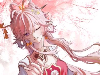 Rule 34 | 1girl, breasts, cherry blossoms, chinese commentary, chinese hairstyle, commentary request, diamond-shaped pupils, diamond (shape), dress, earrings, elf, elysia (hi love elf) (honkai impact), elysia (honkai impact), highres, honkai (series), honkai impact 3rd, jewelry, large breasts, long hair, looking at viewer, ng dui (1615031734), official alternate costume, one eye closed, pink hair, pointy ears, purple eyes, red dress, smile, solo, symbol-shaped pupils, very long hair