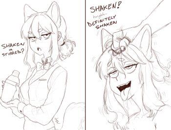 absurdres animal_ears ass blush breasts cat_ears highres large_breasts original self-upload shirt solo tongue tongue_out tsuicaa