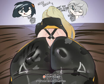 absurdres ass butt_crack highres kaiser_(kaiserofart) lying non-web_source on_stomach self-upload simple_background slap_mark spanked thighs trigger_(zenless_zone_zero) zenless_zone_zero