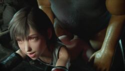 1boy 1girl 3d aged_down animated ass black_hair bottomless bouncing_ass censored doggystyle final_fantasy final_fantasy_vii hetero highres jiggle kaogum loli mosaic_censoring red_eyes sex sex_from_behind sound tagme tifa_lockhart vaginal video