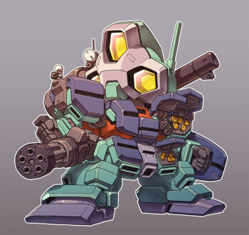 Rule 34 | after war gundam x, armor, chibi, clenched hand, commentary request, daughtress, full armor, full body, gatling gun, gundam, mecha, mecha focus, missile, mobile suit, no humans, radio antenna, redesign, robot, science fiction, sd gundam, shoulder cannon, solo, standing, susagane