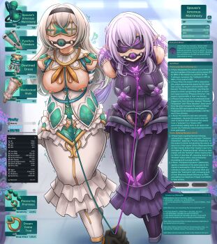 3girls absurdres armbinder arms_behind_back ball_gag ballet_boots bare_shoulders bdsm black_dress black_gloves black_hairband black_panties blindfold blush bondage bound bound_ankles bound_arms bound_legs bound_wrists breast_bondage breasts bride bug butterfly castorice_(honkai:_star_rail) clothing_cutout commentary commission crotch_cutout dankestofdans dress egg_vibrator english_commentary english_text firefly_(honkai:_star_rail) gag gagged gameplay_mechanics gloves green_dress green_panties grey_hair hair_between_eyes hair_intakes hairband harem heart highres honkai:_star_rail honkai_(series) insect large_breasts large_variant_set leash leash_pull legbinder long_hair multiple_girls neckerchief nipple_clamps nipples orange_neckerchief panties pixiv_commission pov pov_hands purple_butterfly purple_dress purple_hair restrained sex_toy stelle_(honkai:_star_rail) trailblazer_(honkai:_star_rail) two-tone_dress underwear variant_set very_long_hair vibrator vibrator_under_clothes vibrator_under_panties viewer_holding_leash wedding_dress white_dress