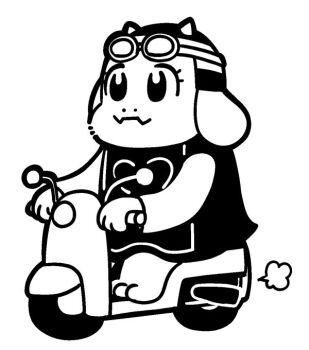 1girl animal_ears bkub commentary_request dress driving female_focus furry furry_female goat_ears goat_girl goggles goggles_on_headwear greyscale helmet monochrome monster_girl motor_vehicle motorcycle motorcycle_helmet puff_of_air simple_background solo tabard toriel undertale utdr_(toby_fox) white_background