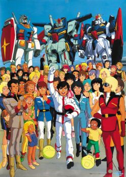 1970s_(style) 1980s_(style) 6+boys 6+girls absolutely_everyone aeug amuro_ray artist_request astonaige_medoz beam_cannon beecha_oleg beltorchika_irma black_eyes black_gloves black_hair blonde_hair blue_hair boots bright_noa brown_hair char_aznable chara_soon child clenched_hand closed_mouth dark-skinned_female dark-skinned_male dark_skin earth_federation elle_vianno elpeo_puru emary_ounce emma_sheen everyone fa_yuiry fingerless_gloves four_murasame fraw_bow glemy_toto gloves gottn_goh green_eyes green_pants gundam gundam_team gundam_zz haman_karn hand_on_own_hip haro hayato_kobayashi henken_bekkener highres ino_abbav jerid_messa judau_ashta kai_shiden kamille_bidan katz_howan leina_ashta lila_milla_rira long_sleeves mashymre_cello mecha mecha_pilot_suit military_uniform milly_childer mineva_lao_zabi mirai_yashima mobile_suit mobile_suit_gundam mondo_agake mouar_pharaoh multiple_boys multiple_girls neo_zeon normal_suit_(gundam) oldschool open_mouth orange_hair pants paptimus_scirocco poster_(medium) promotional_art quattro_bajeena qum raised_fist rasara_moon reccoa_londe red_boots red_gloves red_hair retro_artstyle robot rosamia_badam roux_louka rx-78-2_gundam sarah_zabiarov sayla_mass scan science_fiction shield shinta_(gundam) shirt short_hair short_sleeves sleeveless smile sunglasses titans_(gundam) torres_(gundam) v-fin white_pants wong_lee yazan_gable yellow_boots yellow_shirt zeta_gundam zeta_gundam_(mobile_suit) zz_gundam