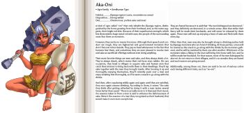 1girl aka-oni_(monster_girl_encyclopedia) barefoot breasts character_name character_profile cleavage club club_(weapon) colored_skin dripping english_text feet gourd hand_up holding holding_weapon horns kanabou kenkou_cross knee_up licking_lips liquid looking_to_the_side medium_breasts medium_hair monster_girl monster_girl_encyclopedia official_art oni pointy_ears red_oni red_skin rope rope_belt sitting skirt solo spikes tongue tongue_out weapon white_hair yellow_eyes yellow_horns