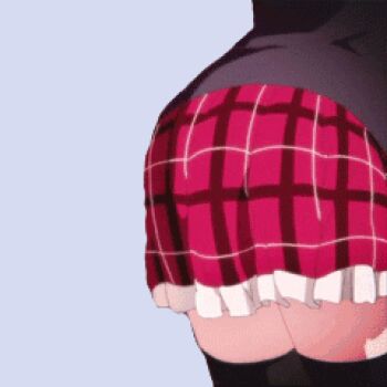 Rule 34 | 10s, 1girl, animated, animated gif, ass, ass focus, chuunibyou demo koi ga shitai!, dancing, head out of frame, jumping, lowres, miniskirt, school uniform, simple background, skirt, takanashi rikka, thighhighs