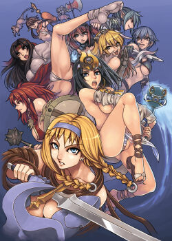 00s 6+girls airi_(queen's_blade) airi_(the_infernal_temptress) ancient_princess_menace armor black_hair blonde_hair blue_eyes breasts captain_of_the_royal_guard_elina earrings echidna_(queen's_blade) elina_(queen's_blade) everyone exiled_warrior_leina fang_assassin_irma feet forest_keeper_nowa hairband high_heels huge_breasts irma_(queen's_blade) iron_princess_ymir japanese_clothes jewelry leina_(queen's_blade) long_legs mace menace_(queen's_blade) miko mizuryu_kei monkey multiple_girls musha_miko_tomoe nowa_(queen's_blade) panties partially_visible_vulva pointy_ears queen's_blade red_hair risty_(queen's_blade) ruu_(queen's_blade) sandals setra shoes socks sword tomoe_(queen's_blade) underwear veteran_mercenary_echidna weapon wilderness_bandit_risty ymir_(queen's_blade)