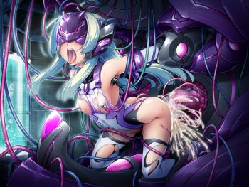 1girl amakubo_yuri anal arm_held_back ass bdsm blush bondage bound breasts brooch cable censored cum cum_in_pussy cum_on_ass cum_on_body cum_overflow double_penetration ejaculation exs-tia_flora game_cg head-mounted_display headgear inoino jewelry kouyoku_senki_exs-tia large_variant_set leotard long_hair machine nipple_clamps nipples no_pants non-web_source object_insertion official_art open_mouth rape restrained saliva sex_machine small_breasts solo stationary_restraints sweat tentacle_sex tentacles thighhighs tongue tongue_out torn_clothes torn_leotard twintails vaginal variant_set white_thighhighs