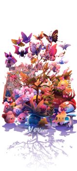 alolan_form alolan_geodude animal_focus arboliva artist_name azurill bat_(animal) beautifly bird bounsweet bug butterfly butterfree cherry_tree cherubi chingling cleffa combee commentary cottonee dustox english_commentary frosmoth full_body galarian_darumaka galarian_form garganacl gen_1_pokemon gen_2_pokemon gen_3_pokemon gen_4_pokemon gen_5_pokemon gen_6_pokemon gen_7_pokemon gen_8_pokemon golbat happiny highres honeycomb_(object) hoppip igglybuff insect jumpluff kabuto_(pokemon) makuhita mantyke maractus masquerain mothim munchlax mushroom nintendo no_humans noibat oddish plant pokemon pokemon_(creature) reflection reflective_surface seedot shroomish simple_background spoink stonjourner stufful sunflora swablu tadbulb tandemaus togepi too_many venomoth veveev vileplume vivillon white_background wide_shot wynaut