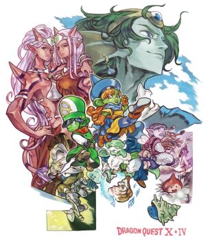 Rule 34 | 3girls, 3others, 4boys, aburaya tonbi, alena (dq4), alena (dq4) (cosplay), aqua skin, arm around shoulder, armlet, armor, balding, blonde facial hair, blue cape, blue fur, blue gemstone, blue hair, blue hat, blue pants, blue robe, blunt ends, boots, breasts, brey, brey (cosplay), brown cape, cape, circlet, cleavage, clift, clift (cosplay), coat, colored skin, copyright name, cosplay, cryokinesis, curly hair, dragon quest, dragon quest iv, dragon quest x, dwarf (dq10), earrings, elf (dq10), facial hair, fairy wings, fins, fish boy, floating hair, forehead jewel, gem, gloves, green coat, green gemstone, green hair, hat, head fins, headpiece, helmet, hero (dq4), hero (dq4) (cosplay), highres, holding, holding polearm, holding staff, holding sword, holding weapon, horns, in-franchise crossover, jewelry, kicking, knight, large ears, liver spots, long hair, man o' war (dragon quest), manya (dq4), manya (dq4) (cosplay), marine slime, metal bikini, minea (dq4), minea (dq4) (cosplay), mitre, multiple boys, multiple girls, multiple others, mustache, ogre (dq10), old, old man, orange boots, orange eyes, orange gloves, orange hair, orange robe, overcoat, pants, parted hair, pelvic curtain, pink skin, pointy ears, polearm, puklipo, purple eyes, purple hair, red eyes, red horns, red skin, robe, ryan (dq4), ryan (dq4) (cosplay), she-slime, short hair, shoulder spikes, silver armlet, silver circlet, slime (dragon quest), spear, sphere earrings, spikes, staff, sticks, striped clothes, sword, tail, torneko, torneko (cosplay), tunic, weapon, weddie (dq10), white facial hair, white hair, wings, yellow fur, yellow tunic